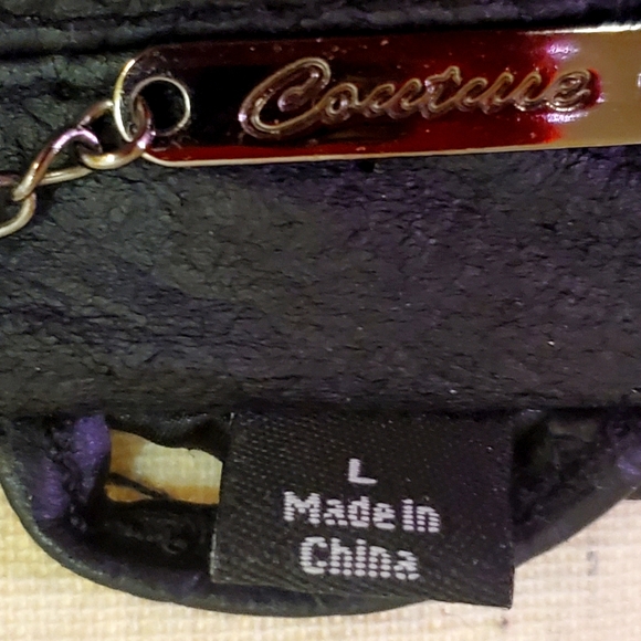 Pamela McCoy Textured Black Genuine Leather Blazer, Size Large - Picture 13 of 16